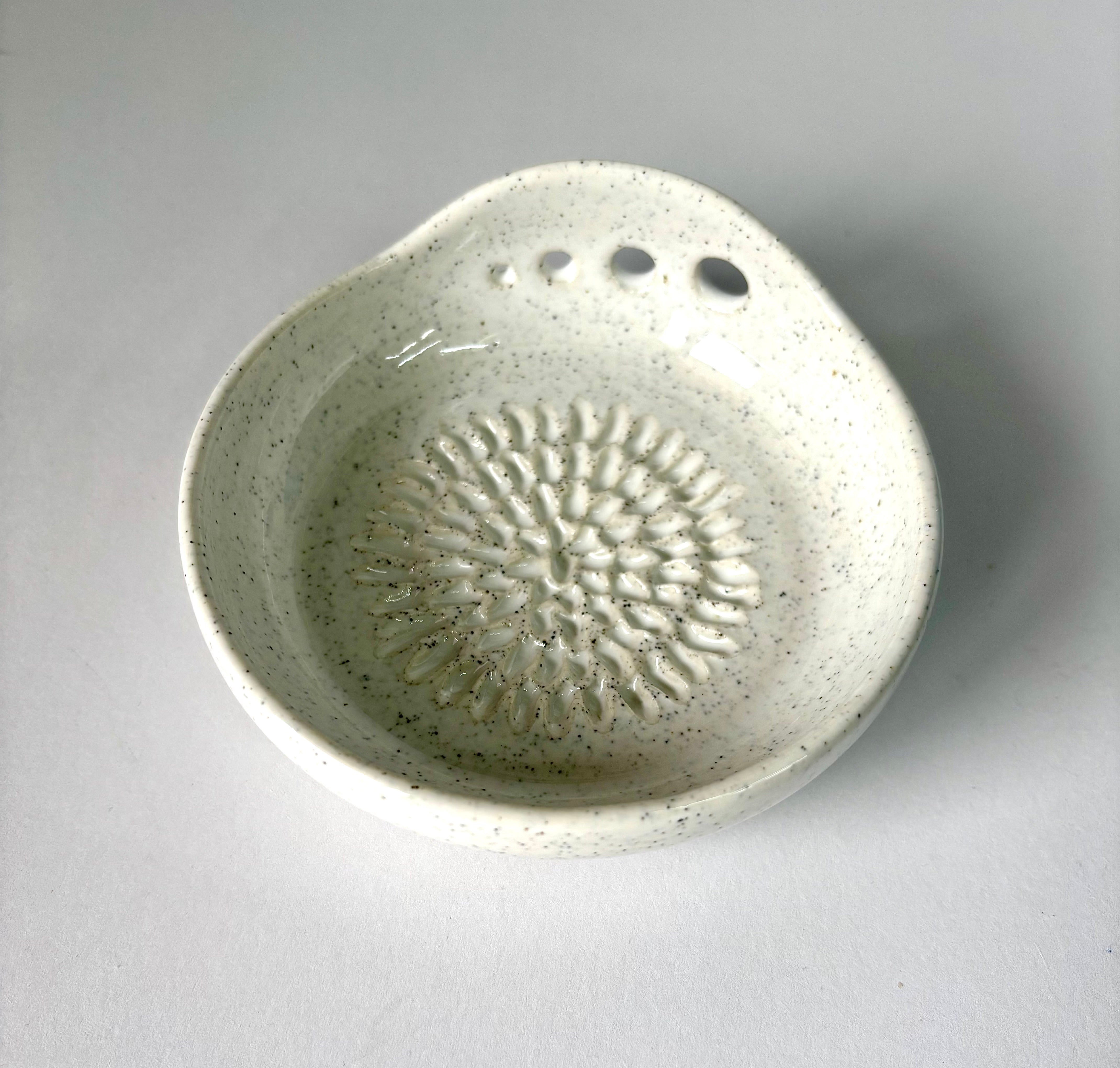 Ceramic Garlic/Ginger Grater and Herb Stripper - Hand Made Ceramic