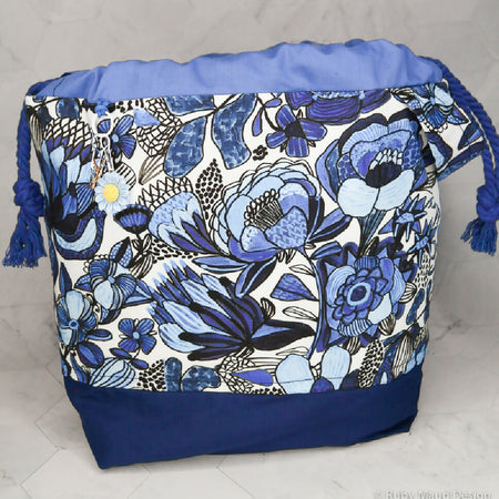 Large Knitting Project Bag - Blue Australiana