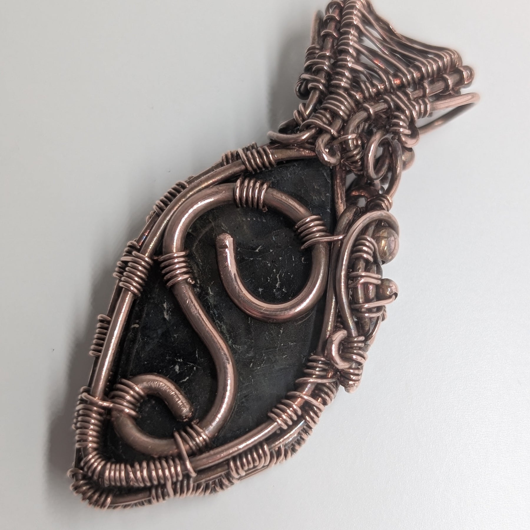 Eos - Labradorite & Oxidised Copper Pendant
