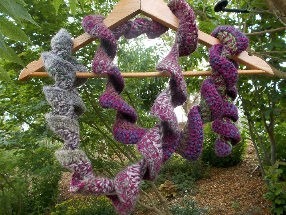 crochet scarf made from wool mohair blend yarn