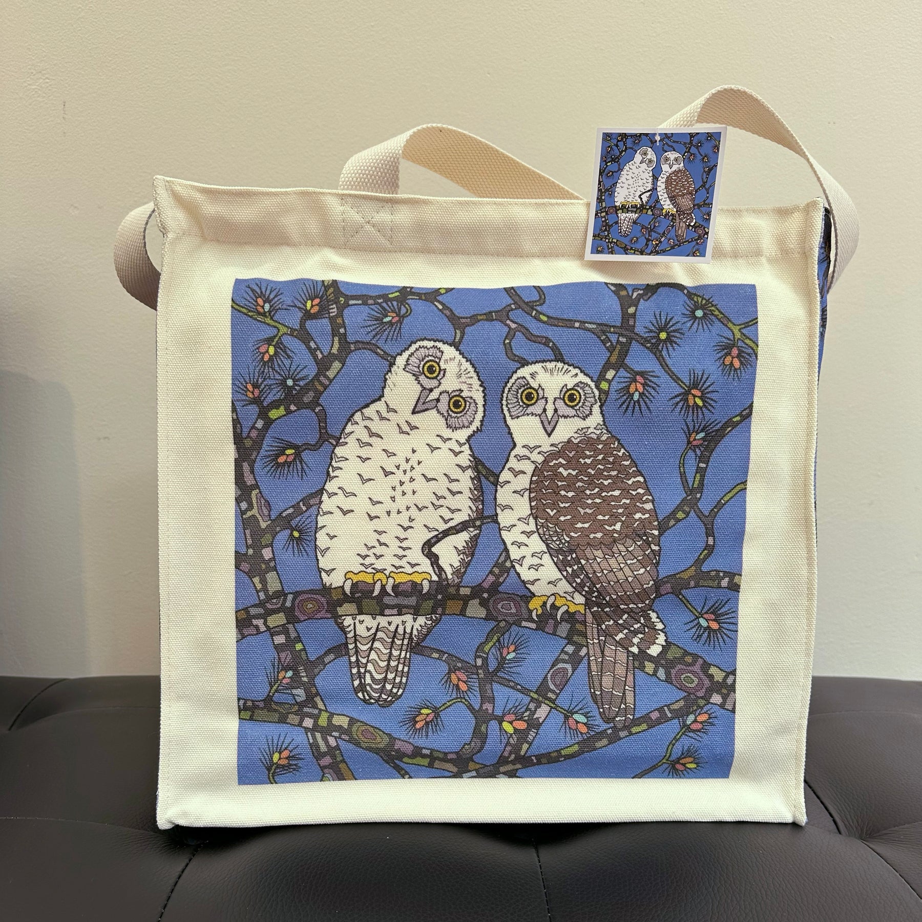 Powerful Owls Canvas art tote bag - carry or over shoulder