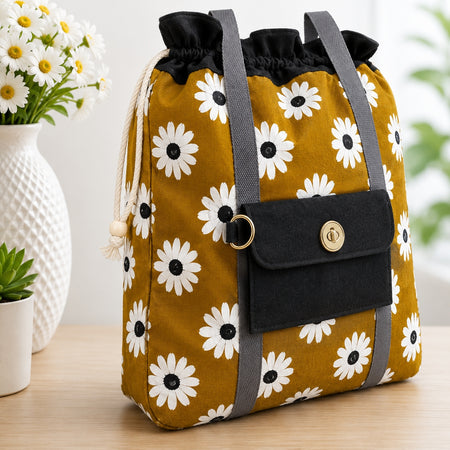 Mustard Daisy Tote