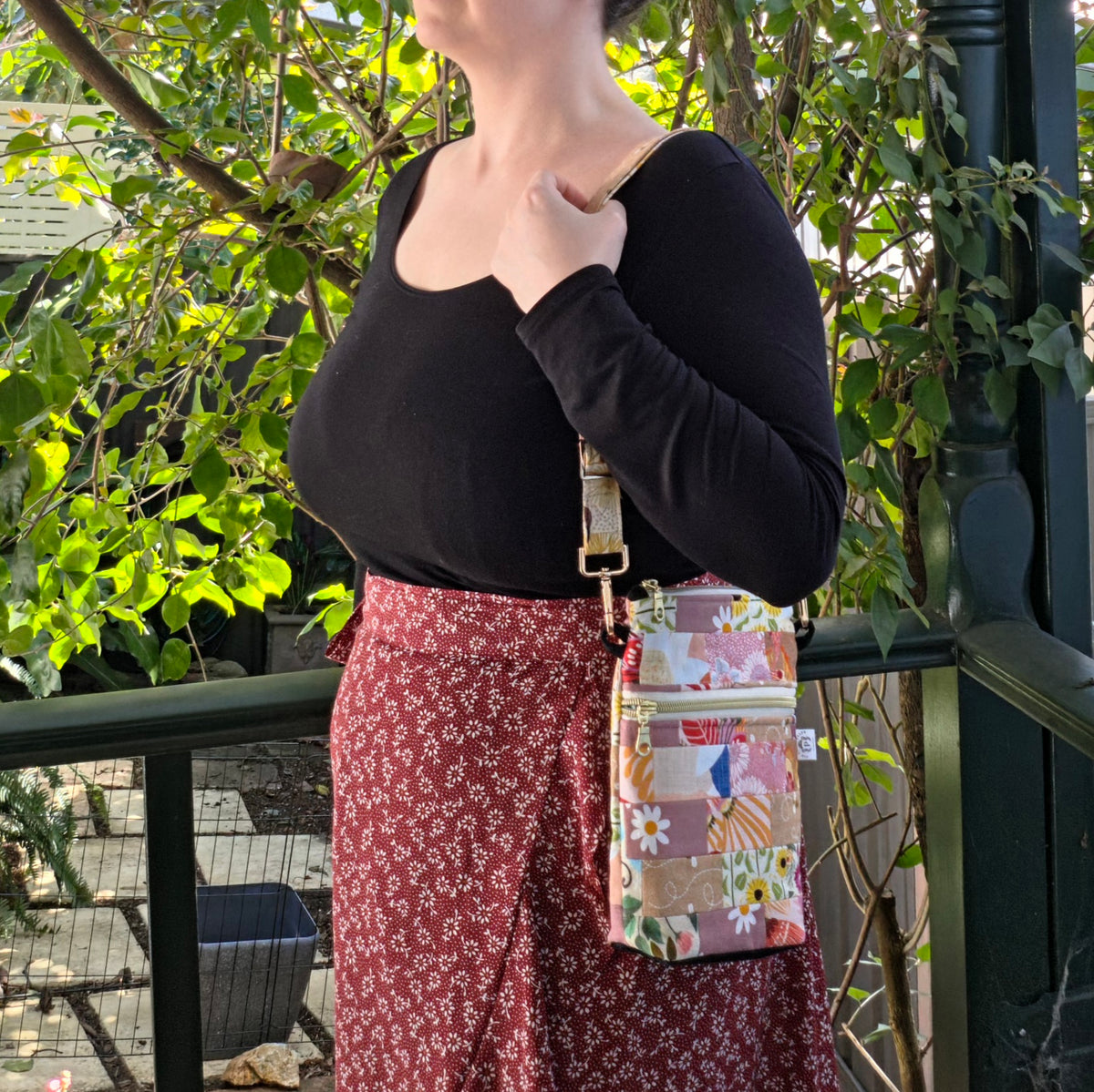 Upcycled Patchwork Crossbody Bag | Repurposed Cotton Scraps