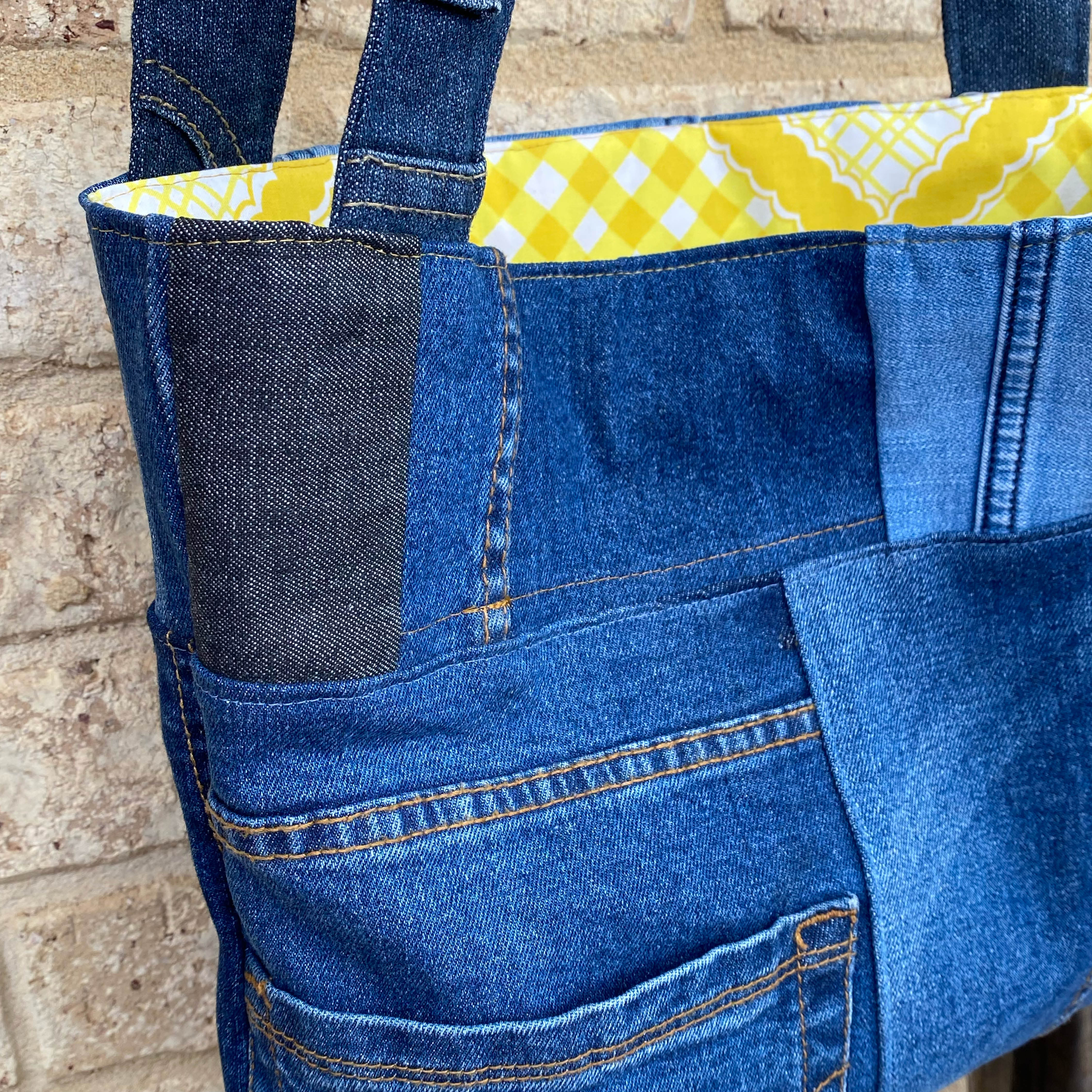 Sunray Denim Handmade Shoulder Bag Upcycled Vintage Fabrics & Denim