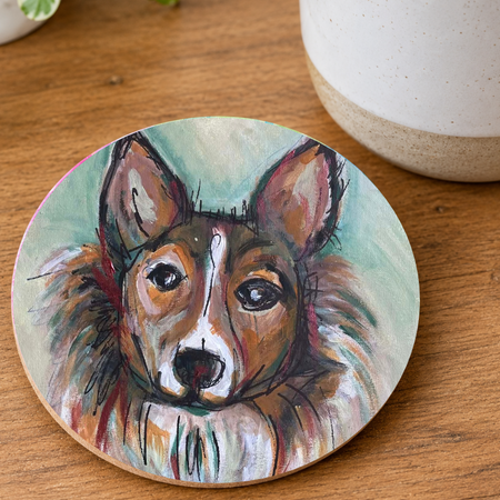Custom | Hand painted pet portrait coaster | Great gift ideas
