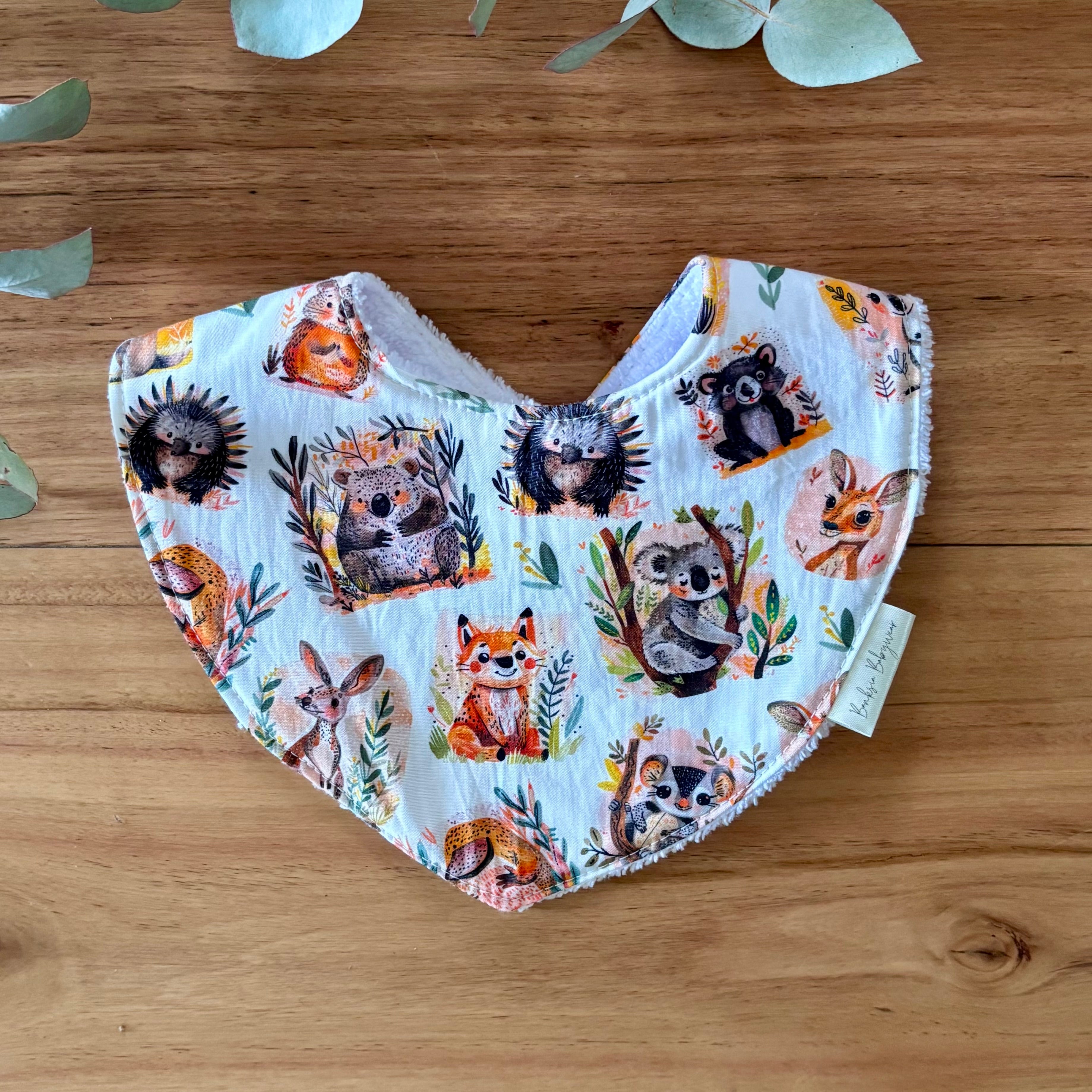 Baby Bib and Burp Cloth Set | Aussie Animal Mix | Ready to Ship