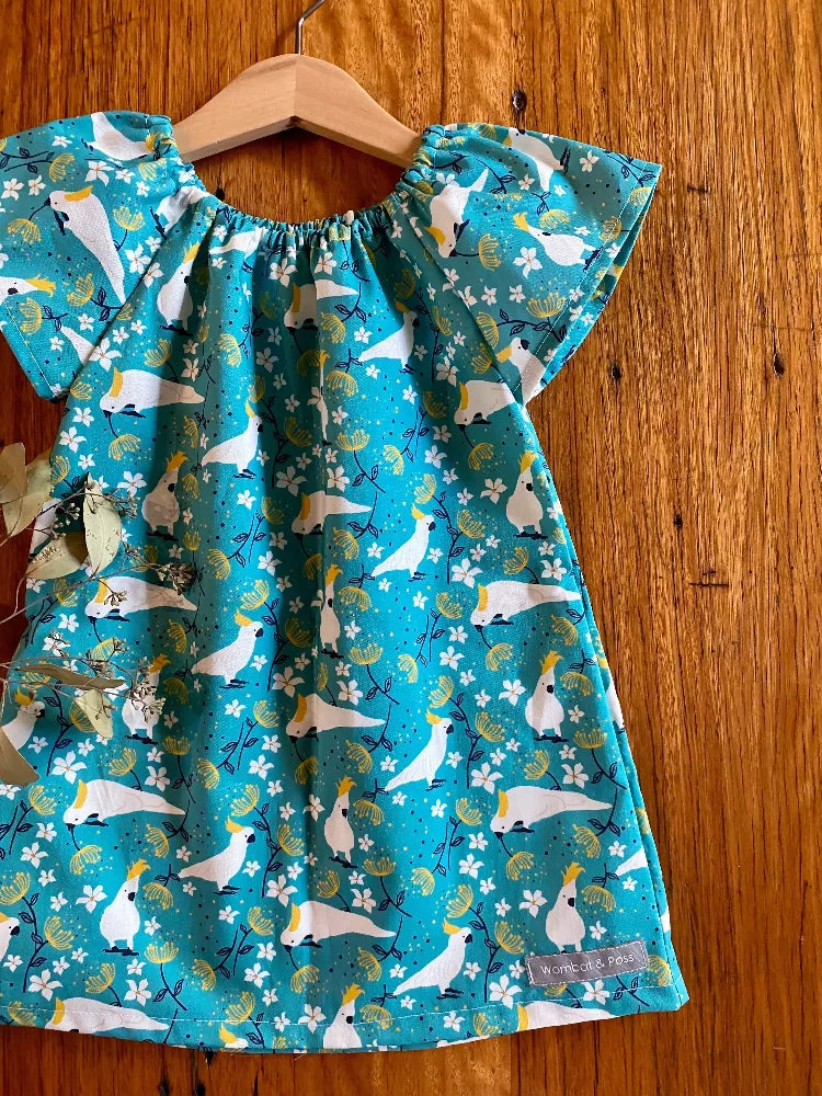 turquoise cockatoos dress 4