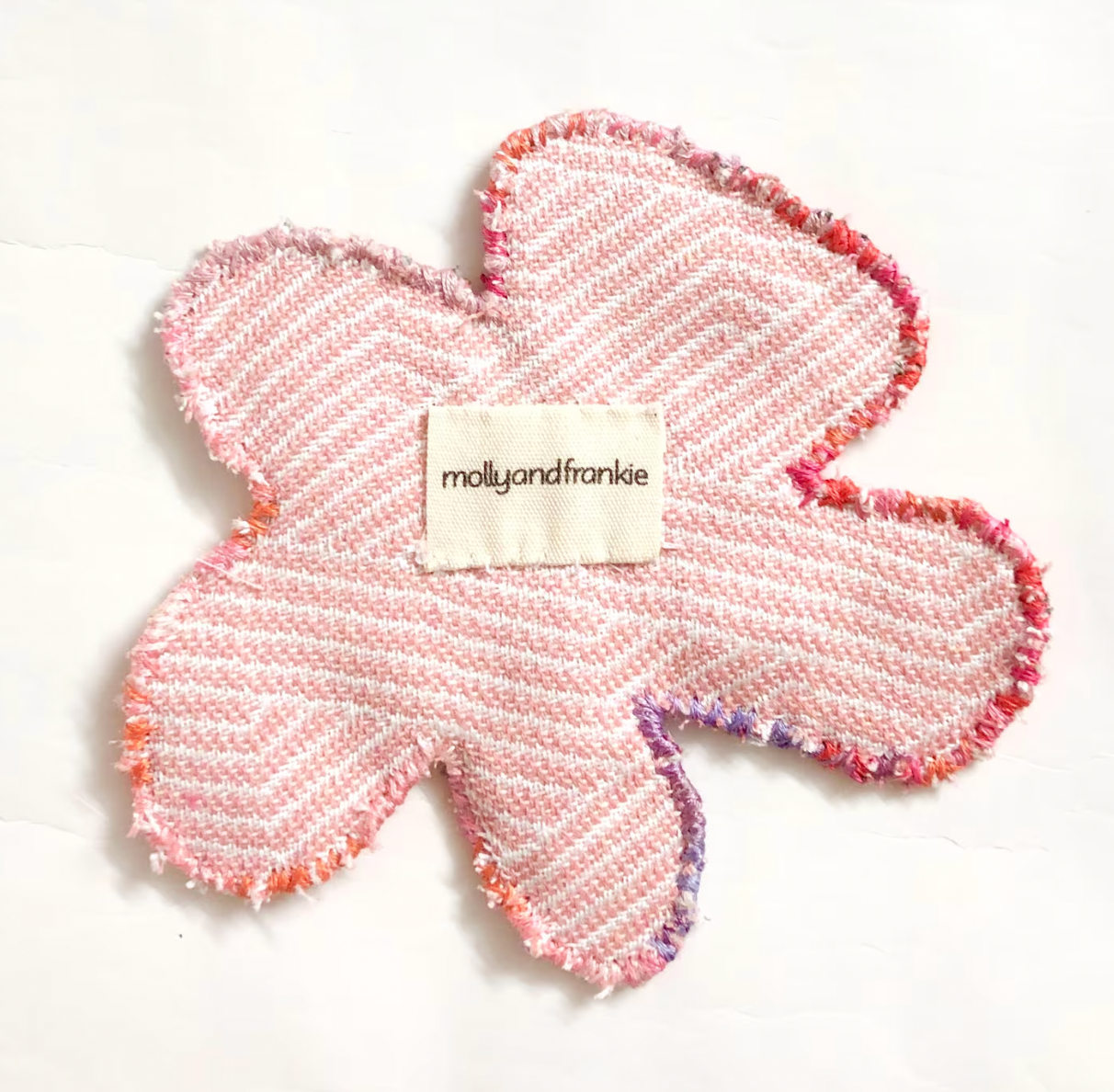 Slow Stitched Unique Flower Drink Coaster - Tangerine