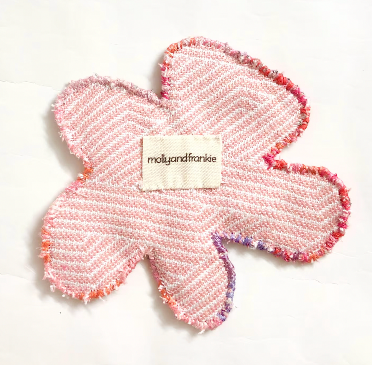 Slow Stitched Unique Flower Drink Coaster - Tangerine