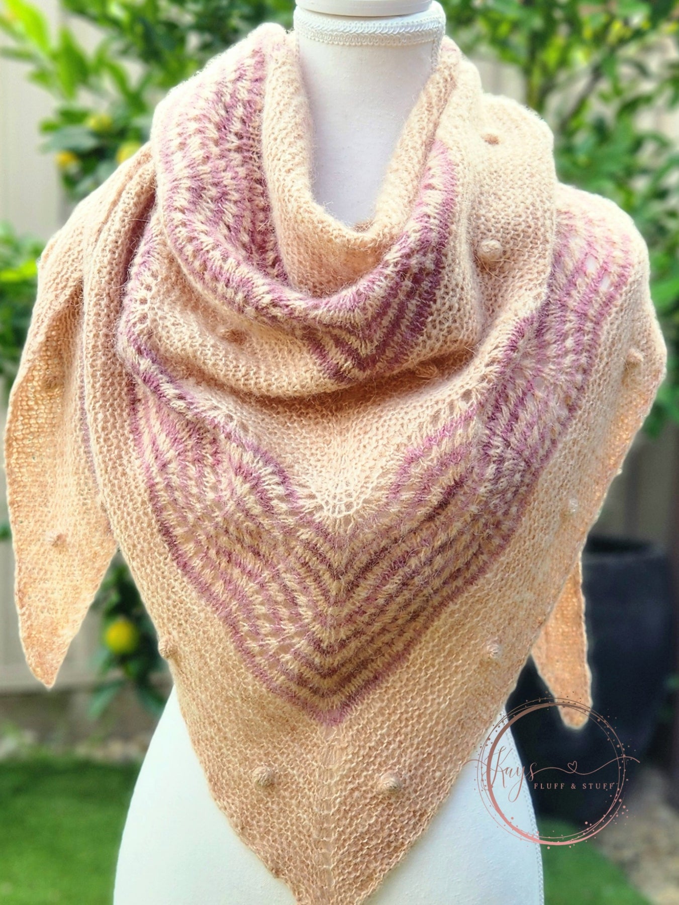 Handknit Alpaca Blend Shawl / Wrap