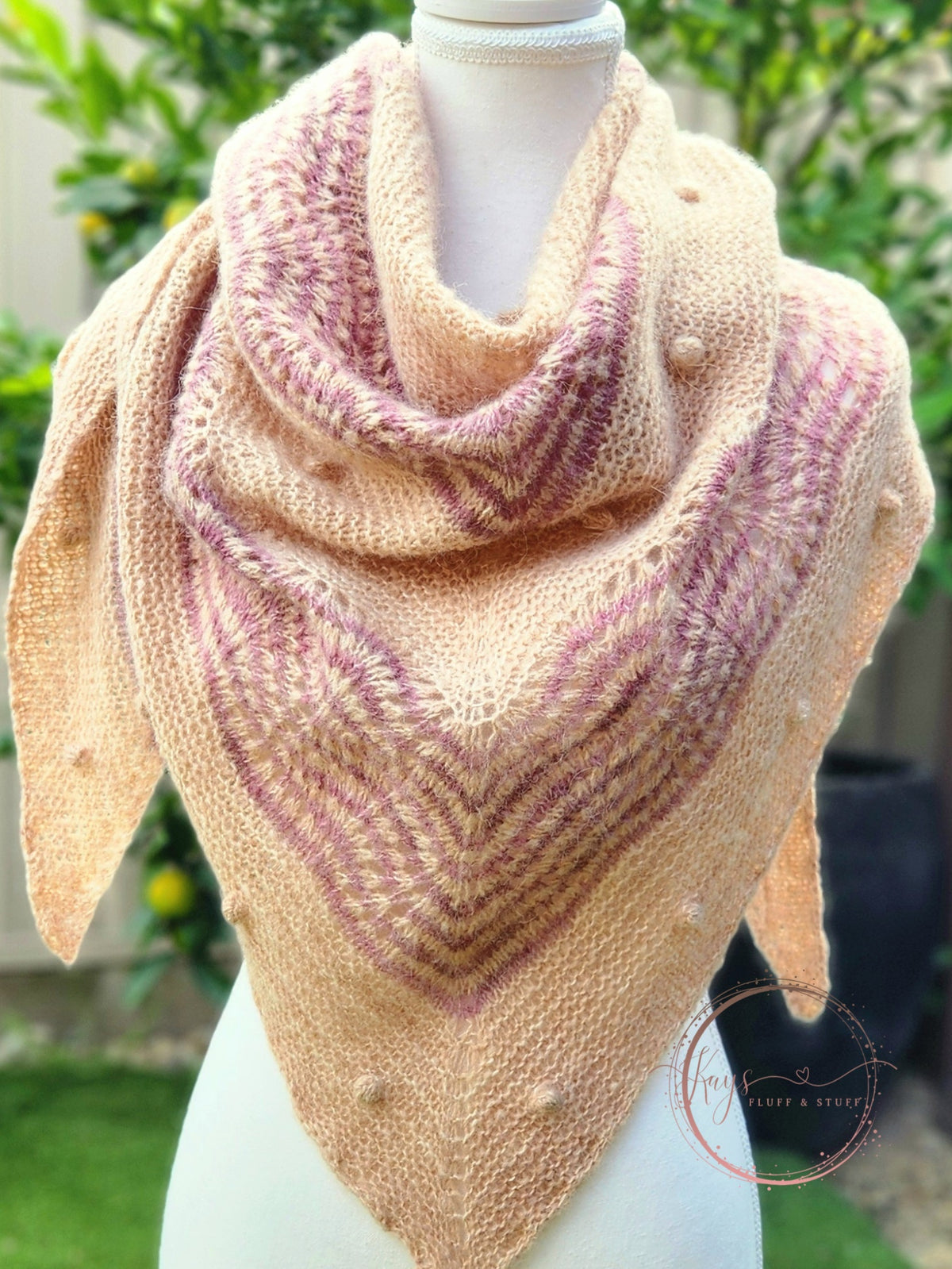 Handknit Alpaca Blend Shawl / Wrap