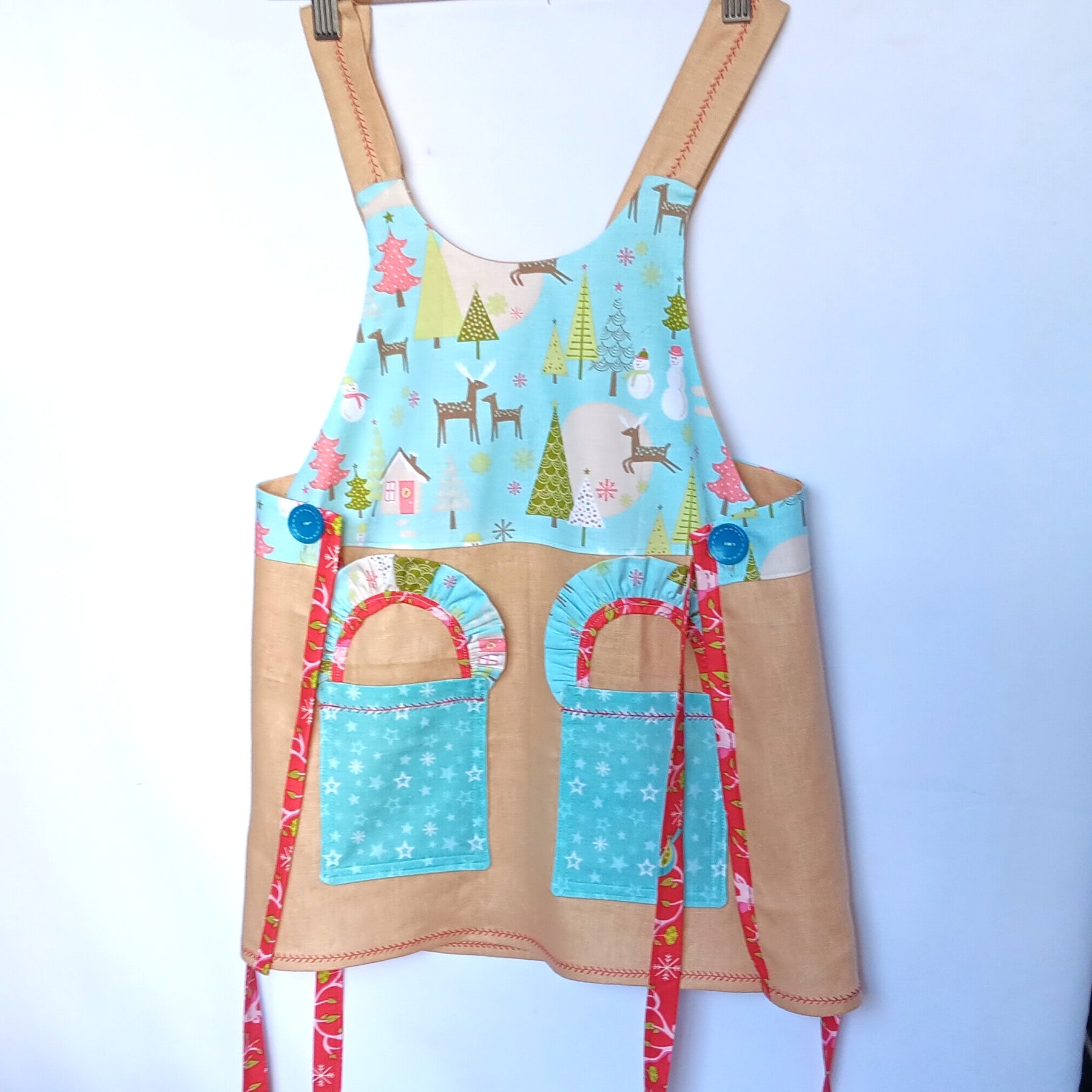 Girls Christmas 2 Piece Pinafore/Dirndl with Crop Top Outfit - Size 6-8