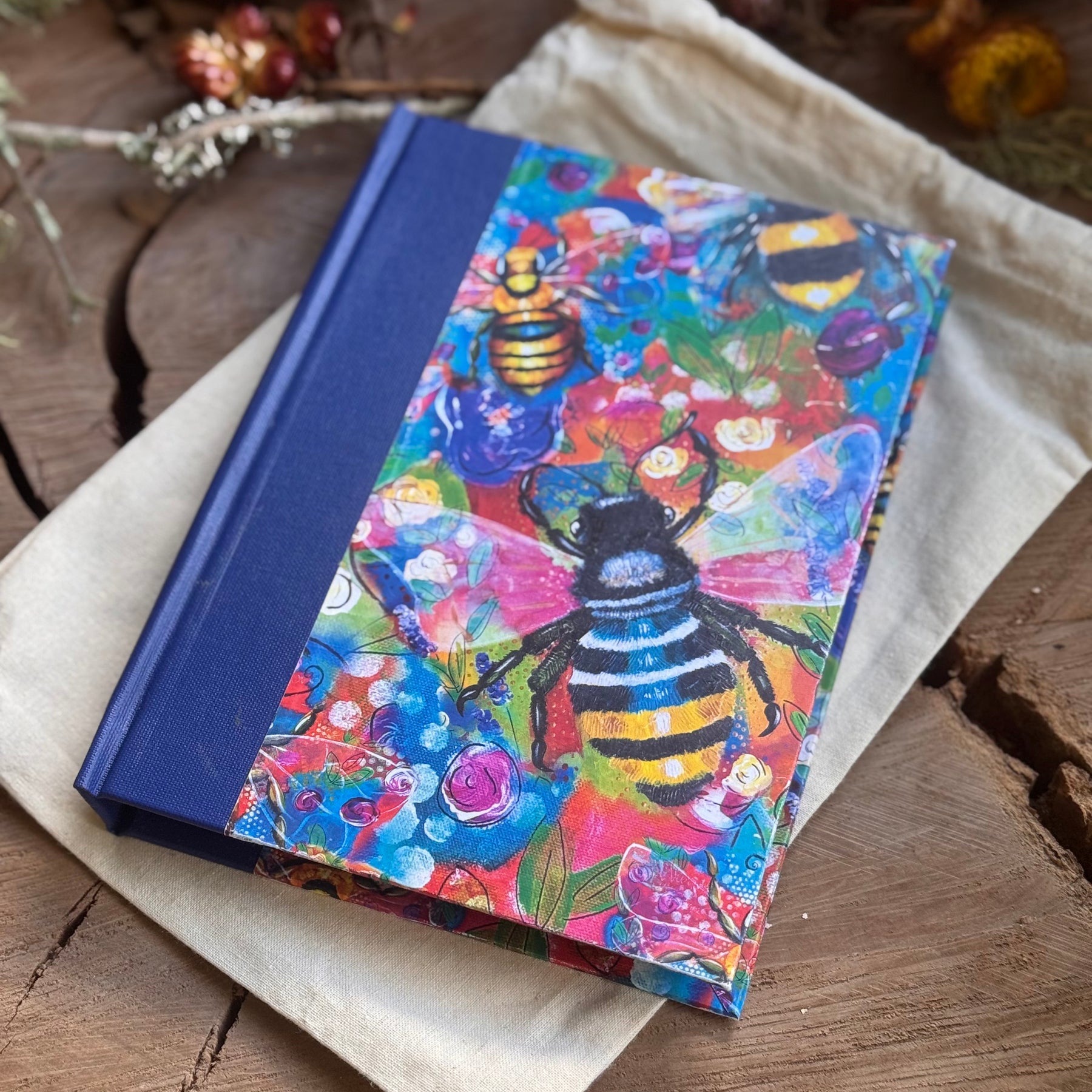Bees A5 Case Bound Journal - Black Paper Edition
