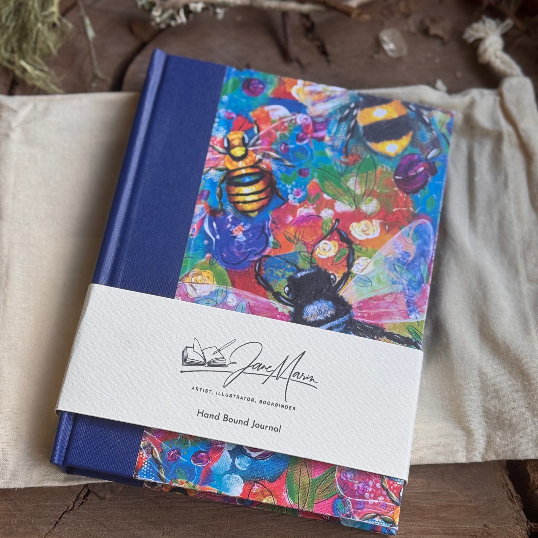 Bees A5 Case Bound Journal - Black Paper Edition