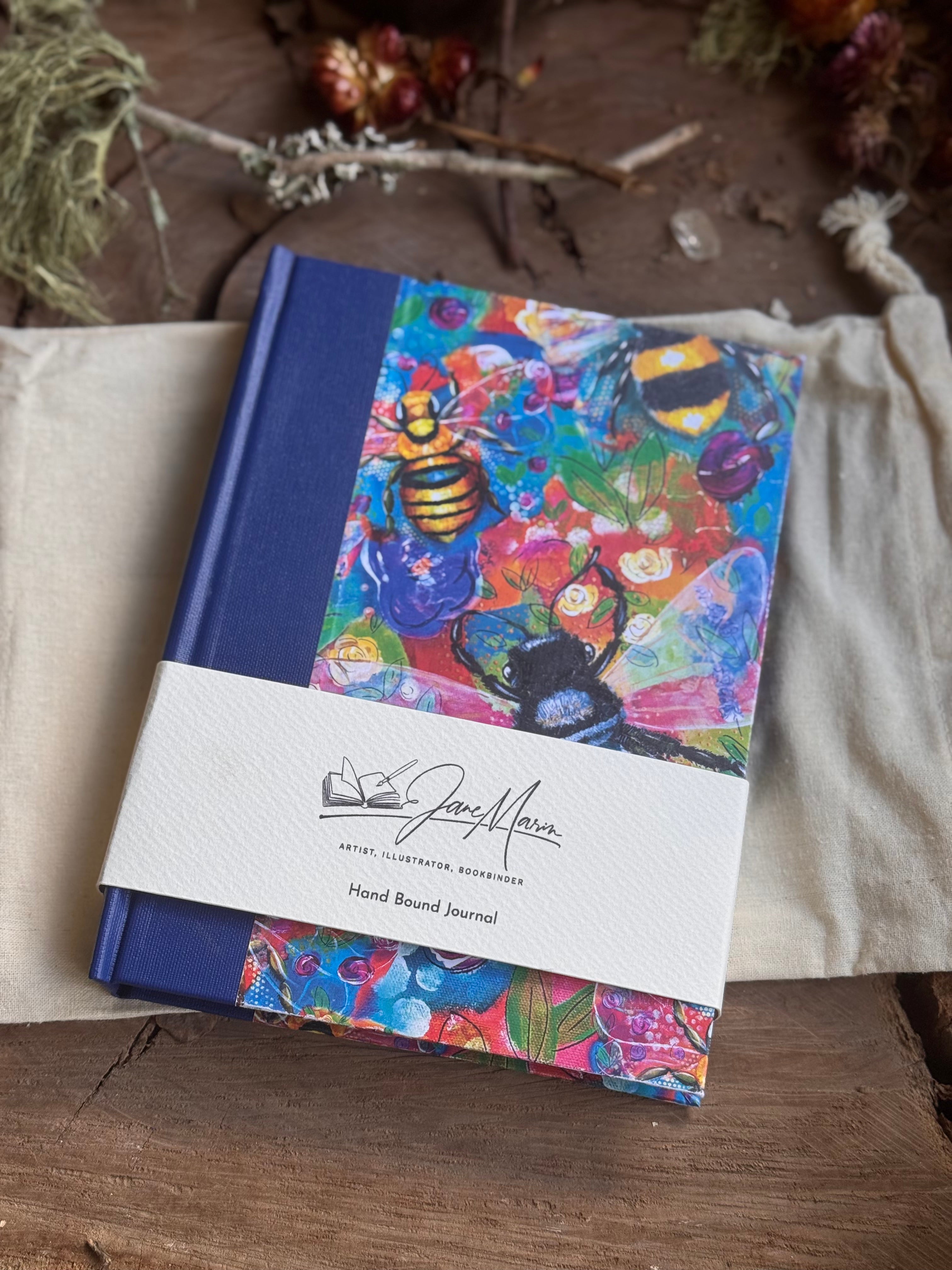 Bees A5 Case Bound Journal - Black Paper Edition