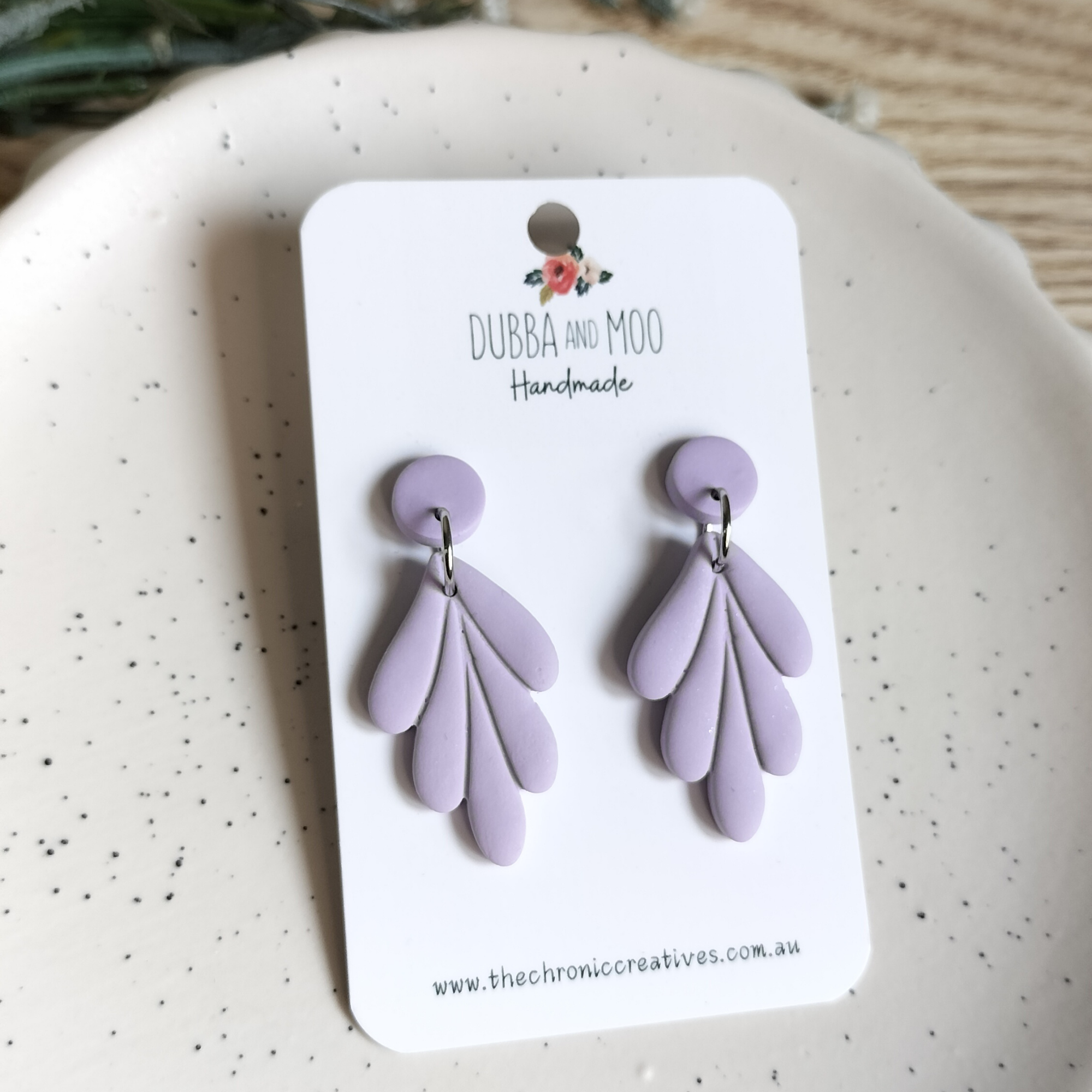 Layered Leaf Polymer Clay Dangles - Assorted Colours