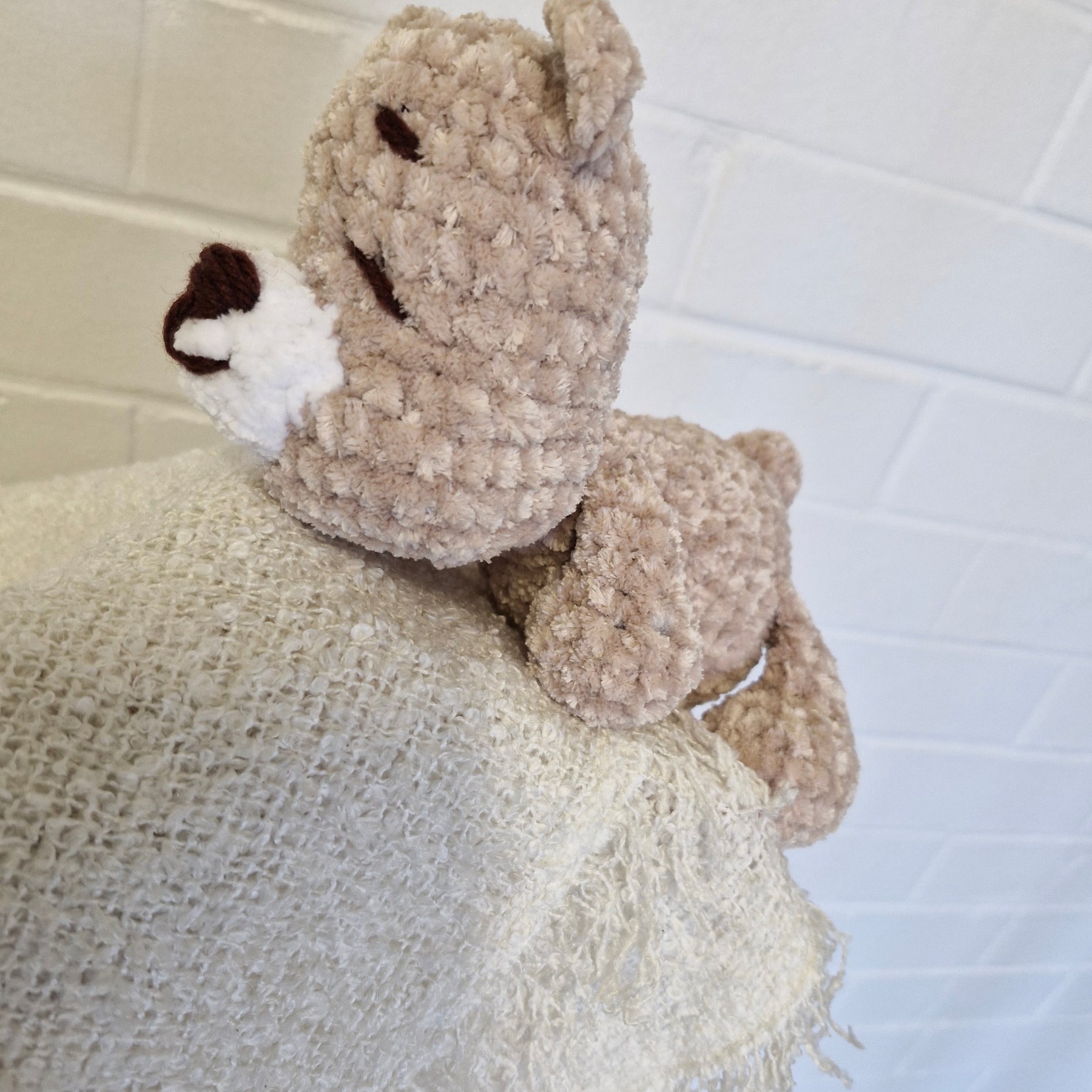 Handmade Crochet super cute Brown Sleepy Baby Bear
