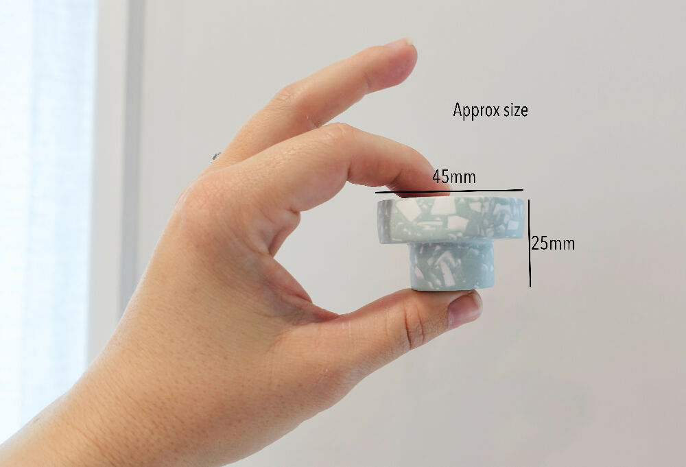 Sage green knob measurements