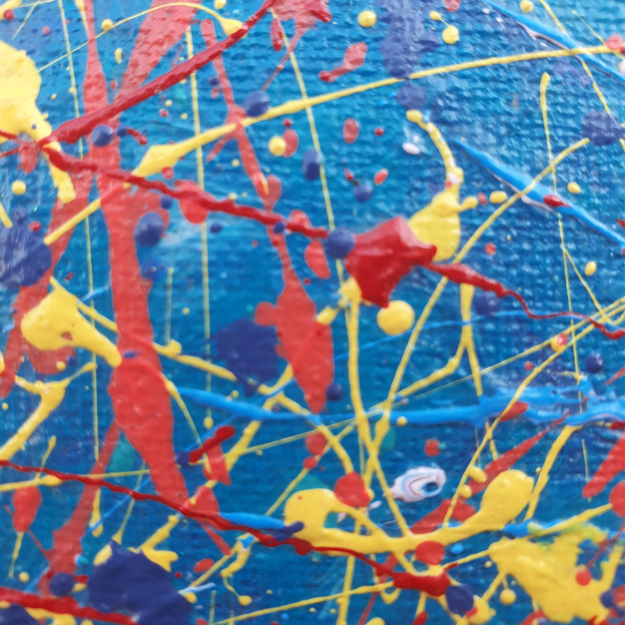 Perfect Imperfections. Abstract Canvas Painting With Hearts.