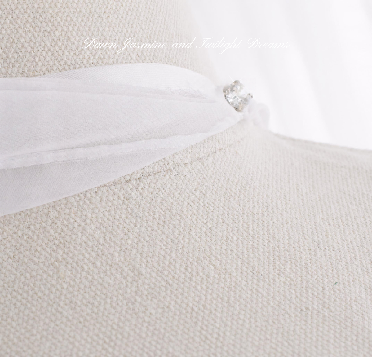 100% Silk Chiffon Center-Split Bridal Cape with Swarovski Crystal Button | The Aria