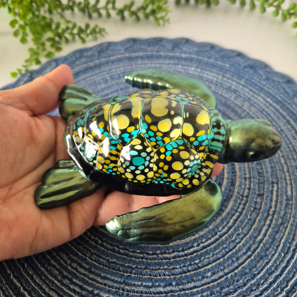 Handpainted Contemporary Indigenous Design Sea Turtle