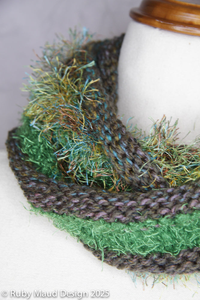 Winterfell Green Hand Knitted Mobius Scarf