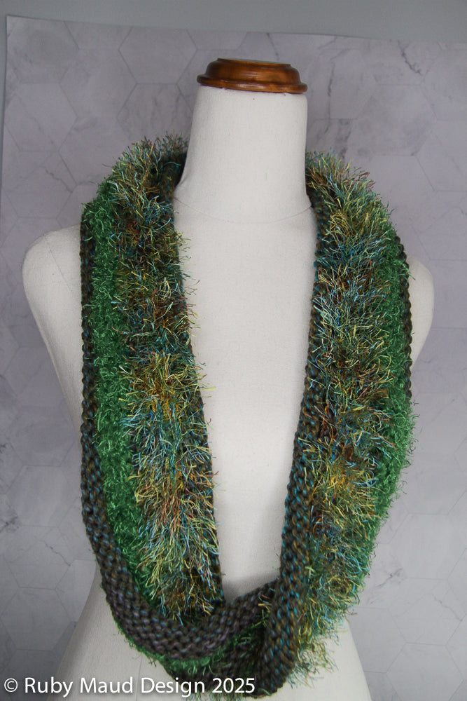 Winterfell Green Hand Knitted Mobius Scarf