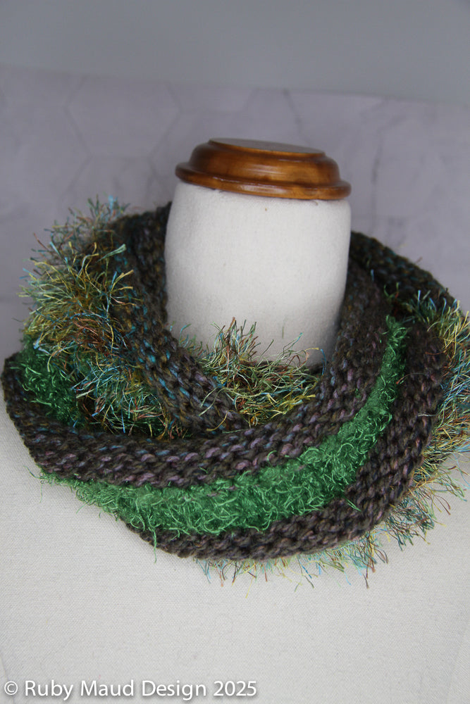Winterfell Green Hand Knitted Mobius Scarf