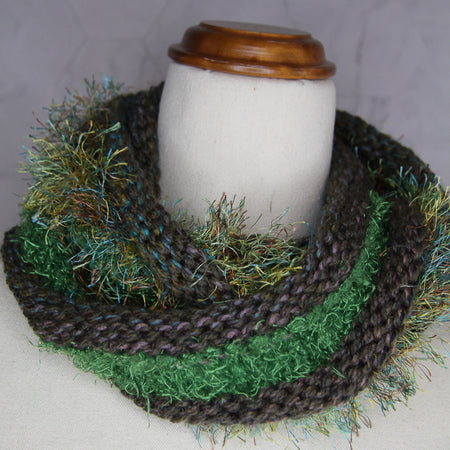 Winterfell Green Hand Knitted Mobius Scarf
