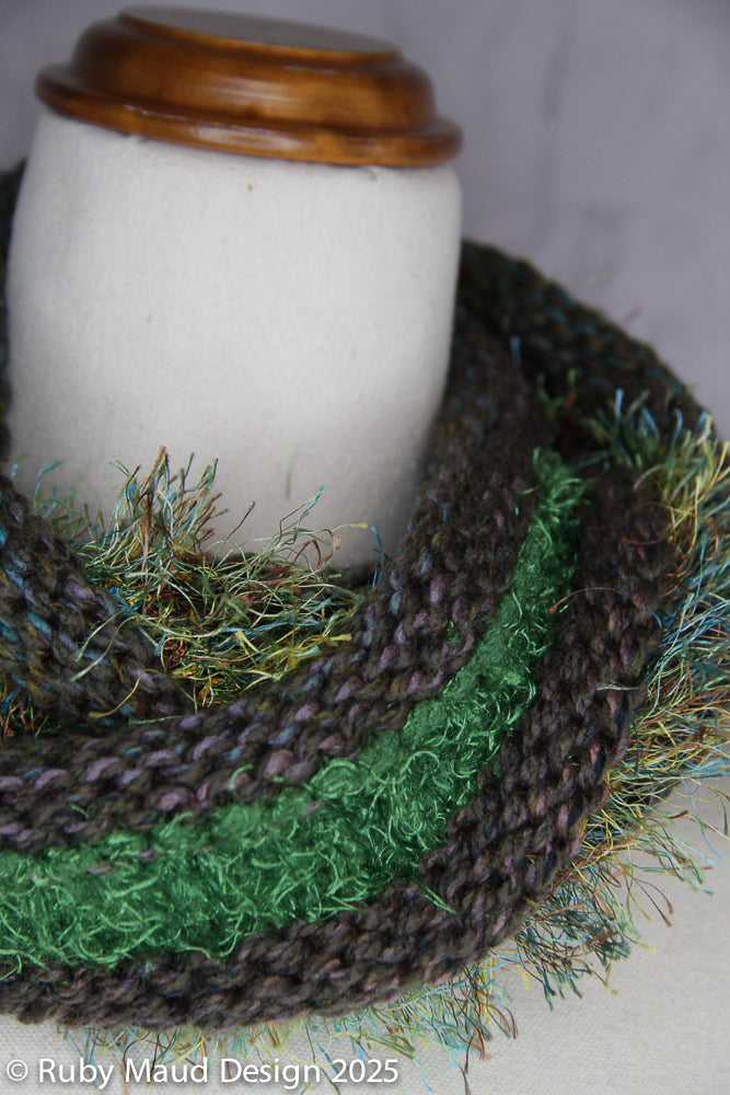 Winterfell Green Hand Knitted Mobius Scarf