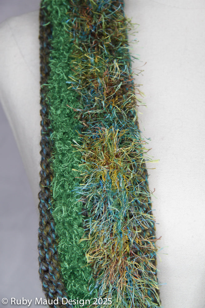 Winterfell Green Hand Knitted Mobius Scarf