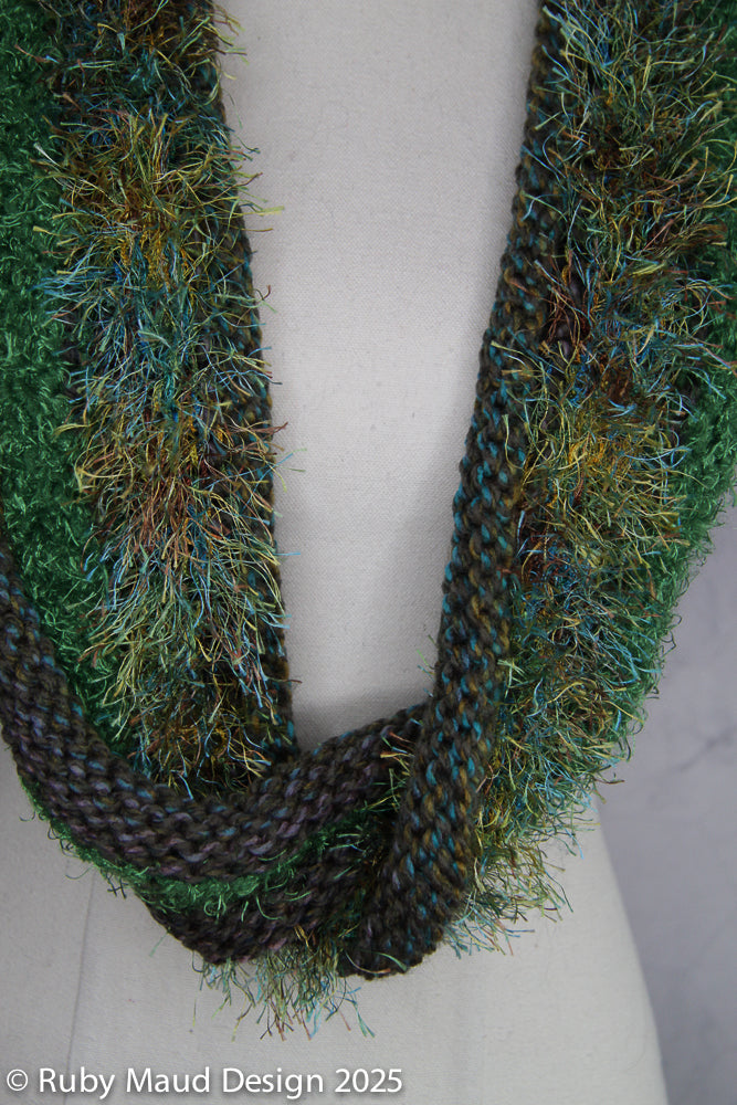 Winterfell Green Hand Knitted Mobius Scarf