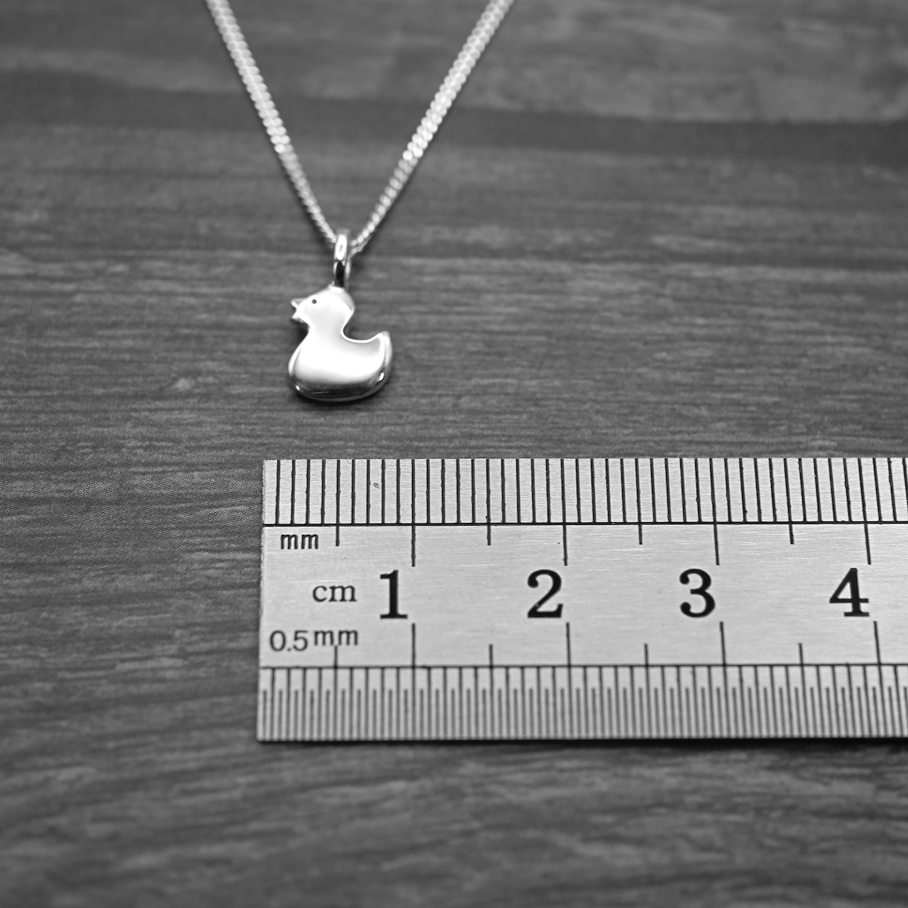 Tiny Duck - Handmade Sterling Silver Pendant with Chain