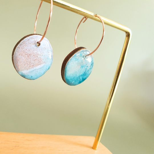 The Bubblegum Sky Collection | Resin art jewellery | Small and medium dangle earrings