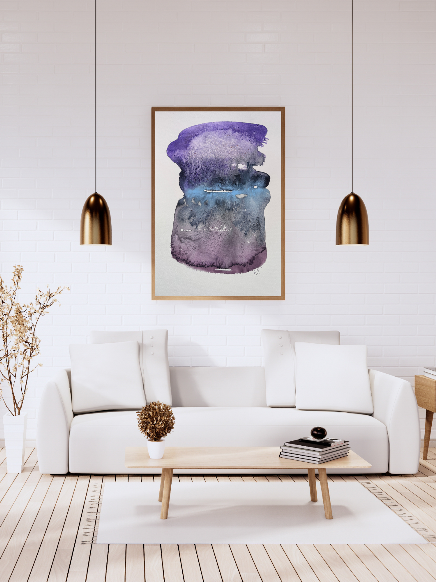 Original Abstract Watercolour - Where Evening Gathered
