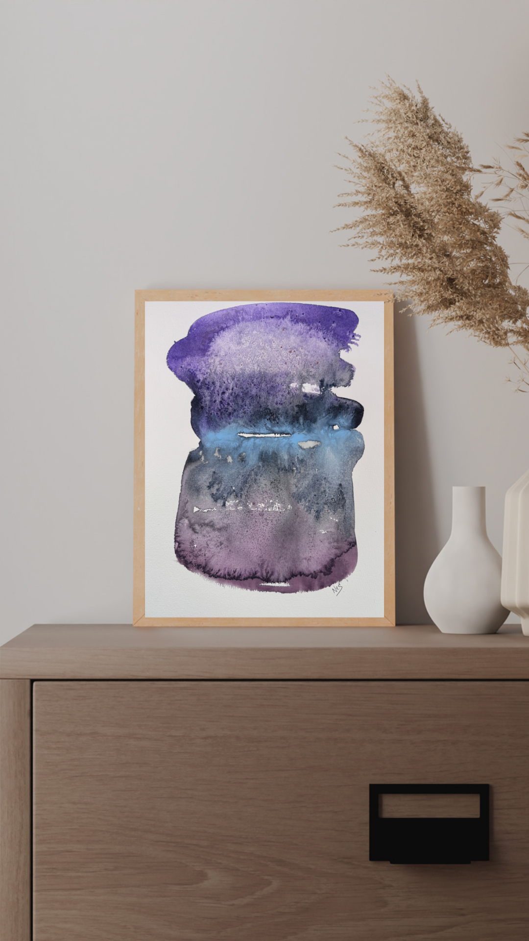 Original Abstract Watercolour - Where Evening Gathered
