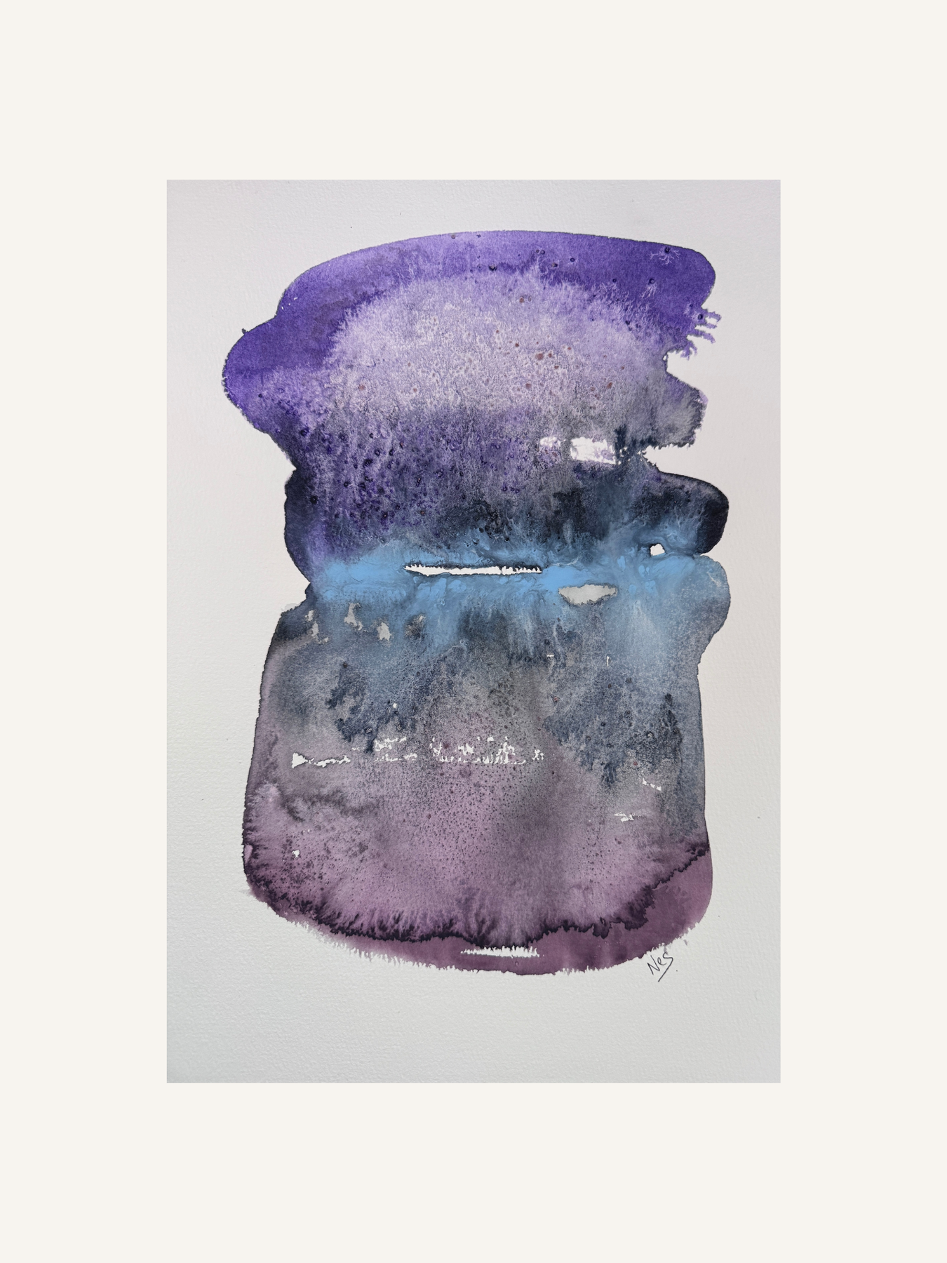 Original Abstract Watercolour - Where Evening Gathered