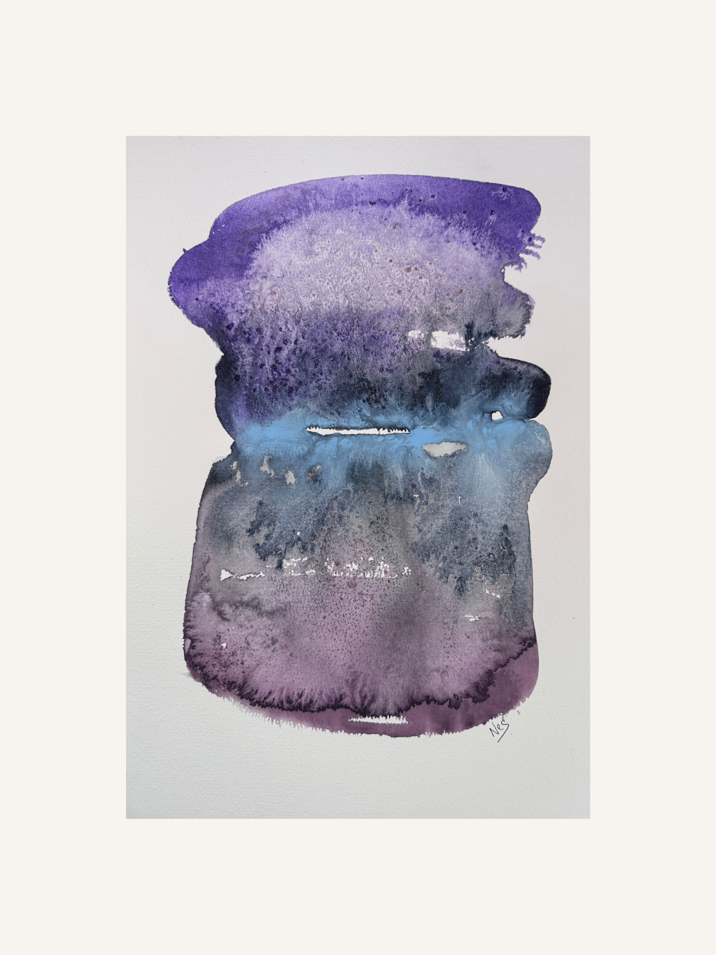 Original Abstract Watercolour - Where Evening Gathered