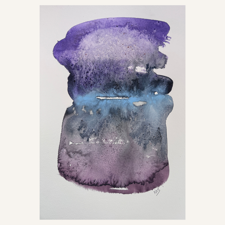 Original Abstract Watercolour - Where Evening Gathered