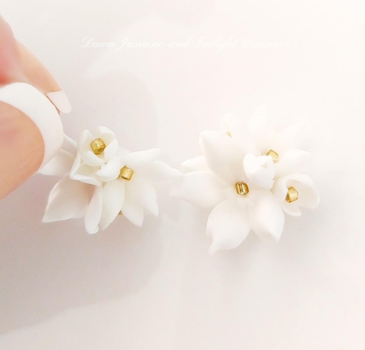 Handsculpted Cold Porcelain Floral Bridal Earrings | The Posy