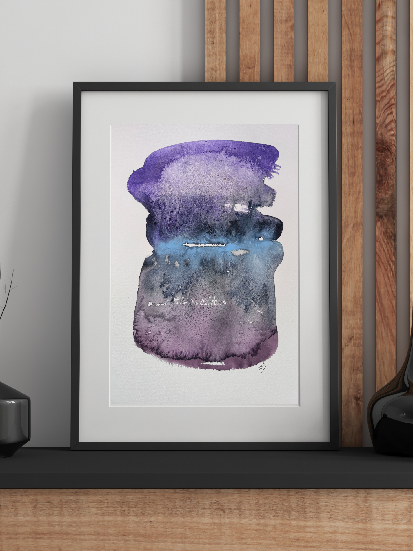 Original Abstract Watercolour - Where Evening Gathered
