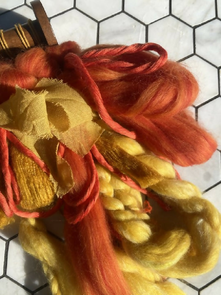 red, orange and yellow weaving