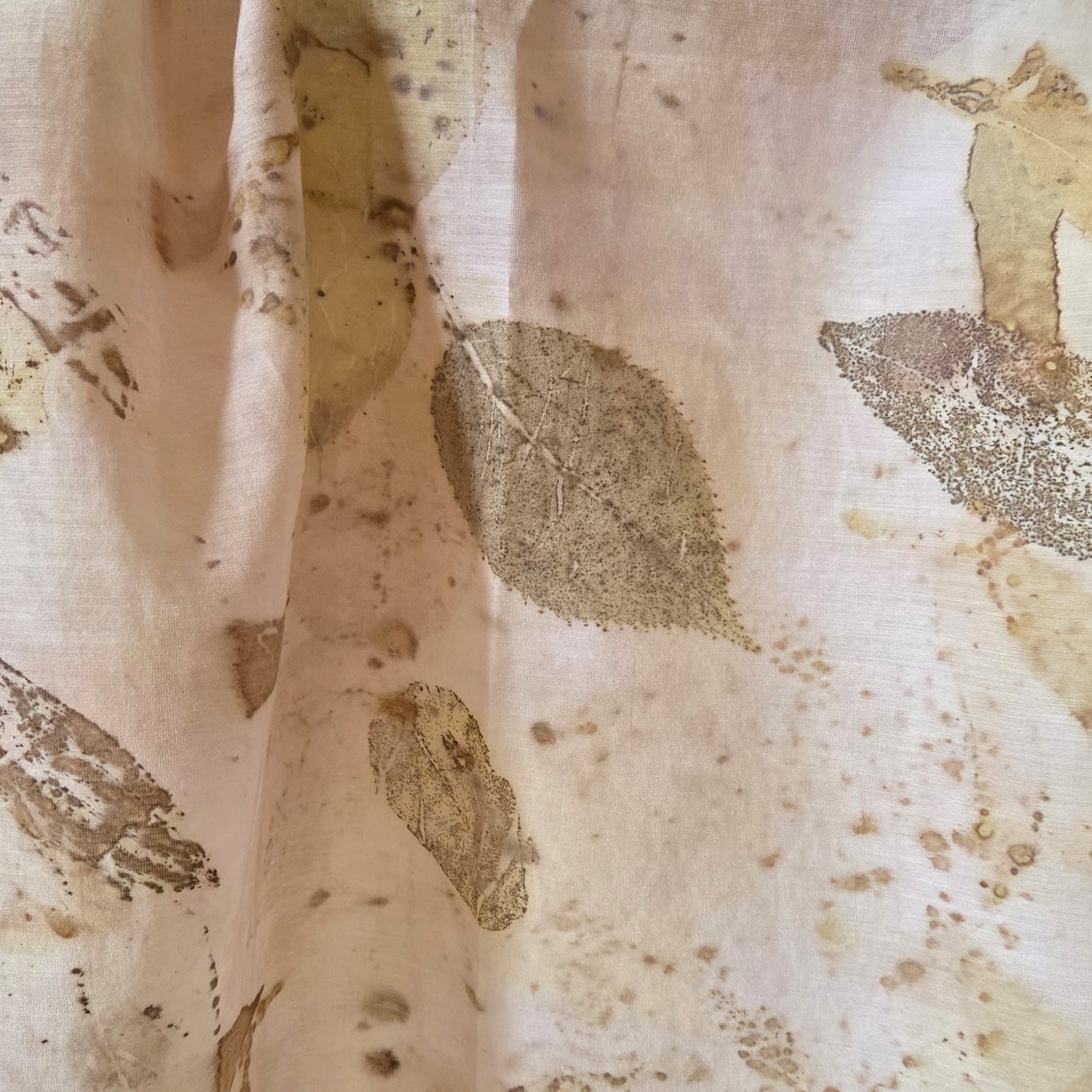 The  Coral - Cotton/Silk Blend Ecoprint Scarf/Wrap