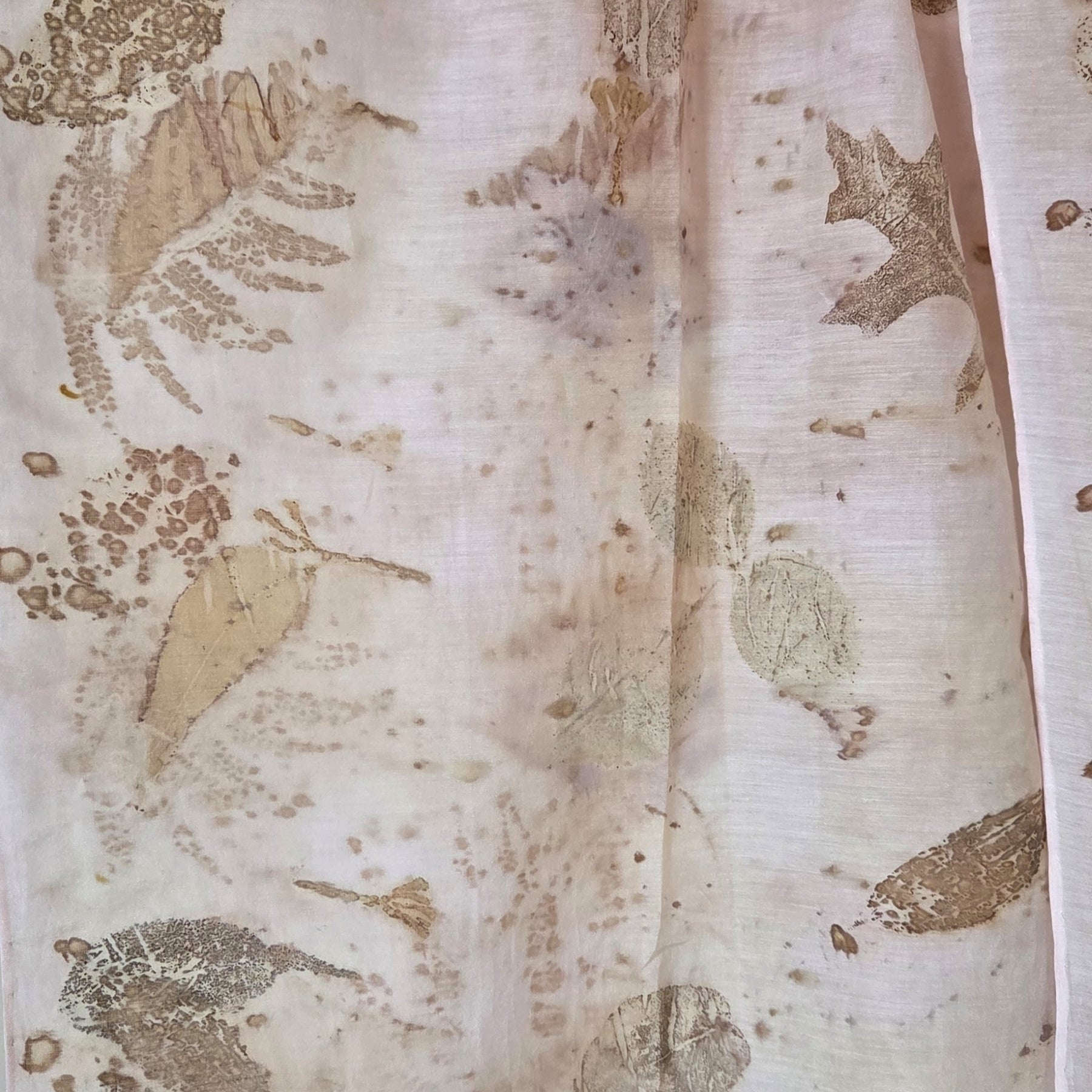 The  Coral - Cotton/Silk Blend Ecoprint Scarf/Wrap