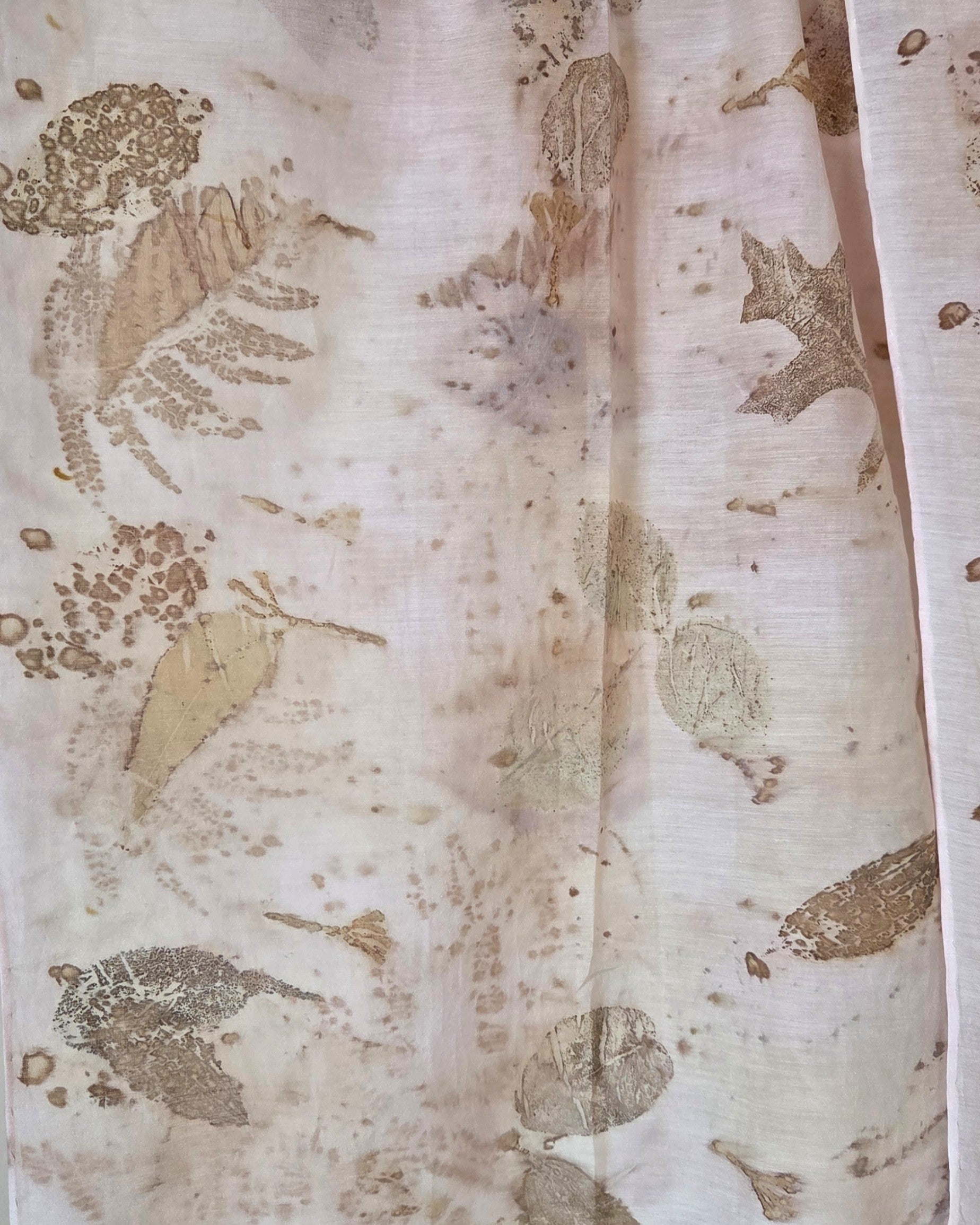The  Coral - Cotton/Silk Blend Ecoprint Scarf/Wrap