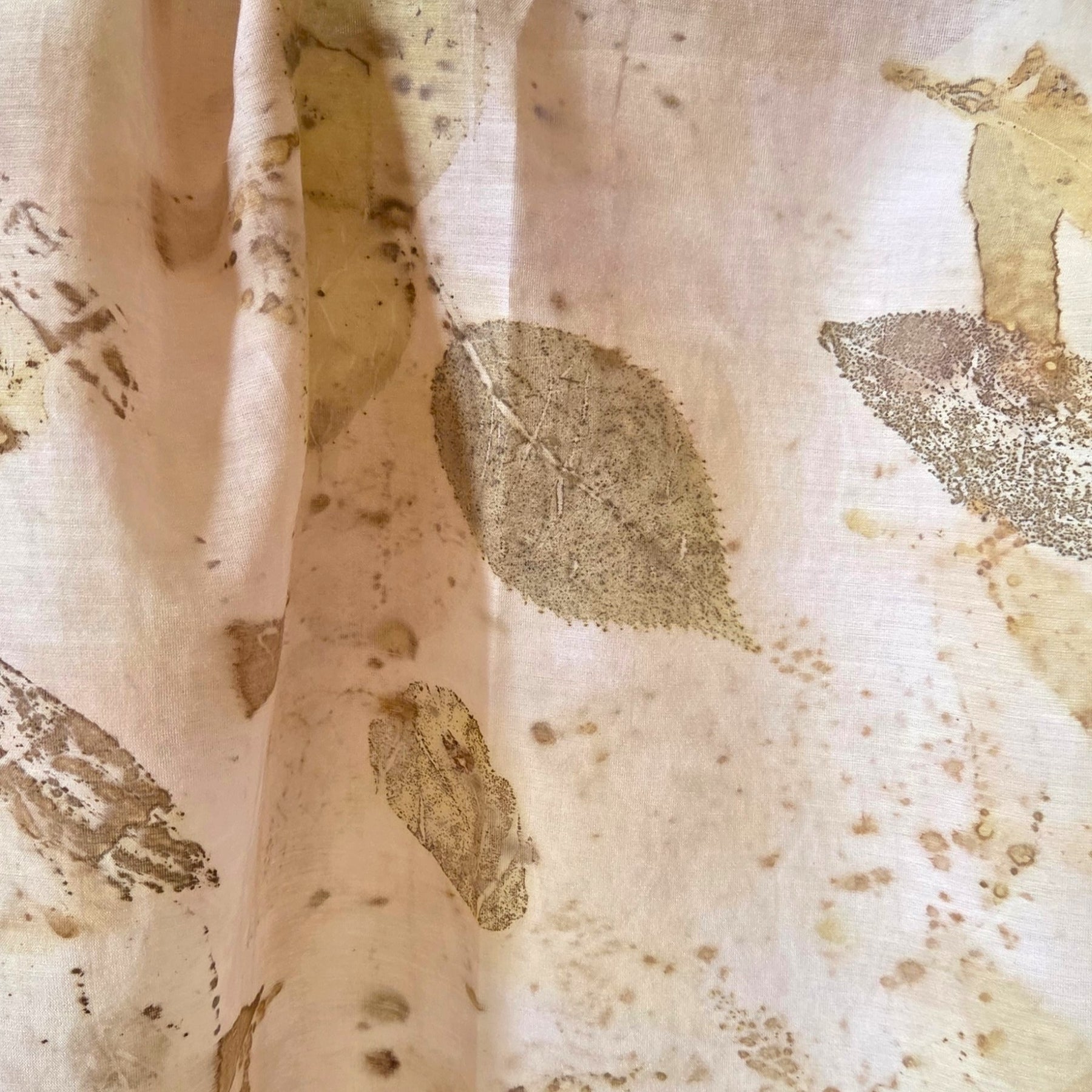The  Coral - Cotton/Silk Blend Ecoprint Scarf/Wrap