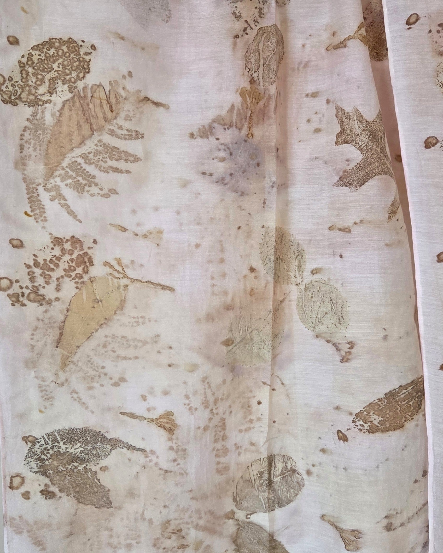 The  Coral - Cotton/Silk Blend Ecoprint Scarf/Wrap