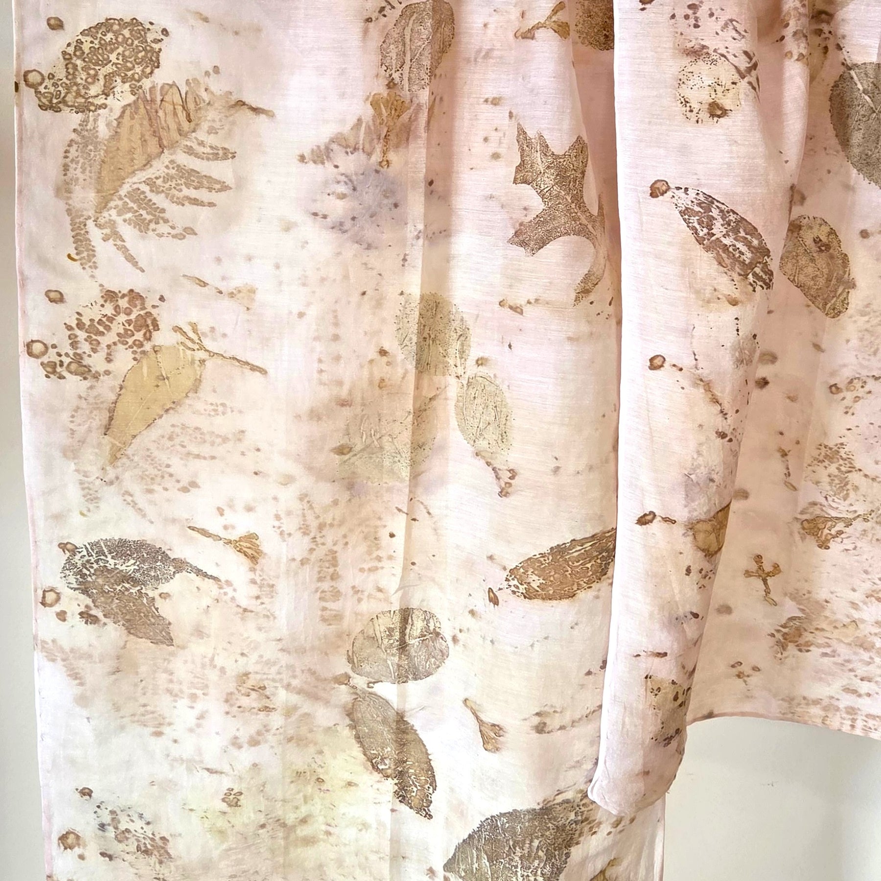 The  Coral - Cotton/Silk Blend Ecoprint Scarf/Wrap