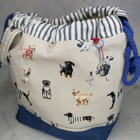 Large Knitting Project Bag - Must Love Dogs