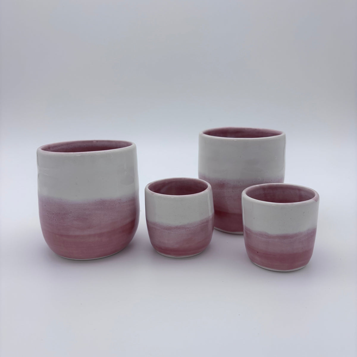 Handmade Ceramic Espresso Cup | Wheel Thrown | Handleless | Thumb Print | Duo Colours